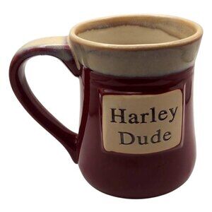 Harley Dude Large Ceramic Drip Glaze Mug Tumbleweed Pottery Harley-Davidson Bike